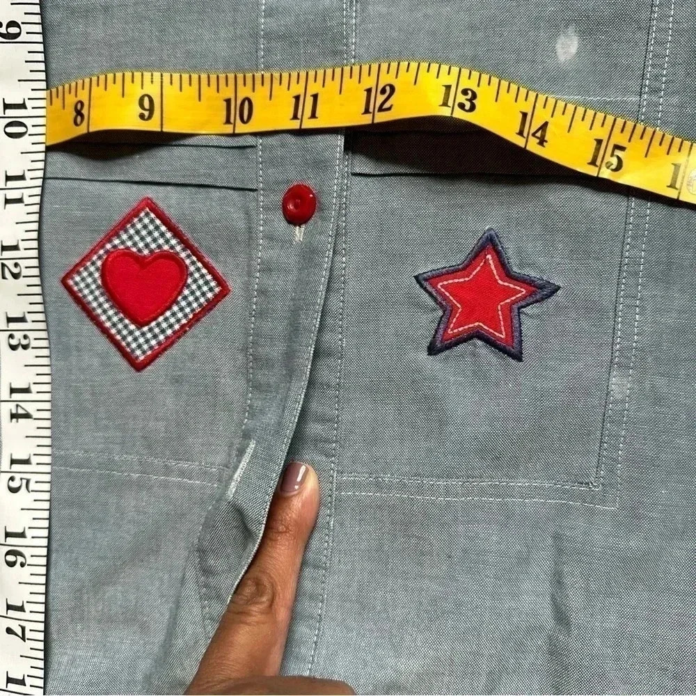 Napa Valley Chambray Heart ❤️ & Stars ⭐️ Top - Picture 6 of 7
